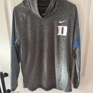 Nike Gray and Blue Women's Hoodie